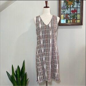 KAVU Rita Sleeveless V-neck Dress, Tan, Black & White Size XS NWOT